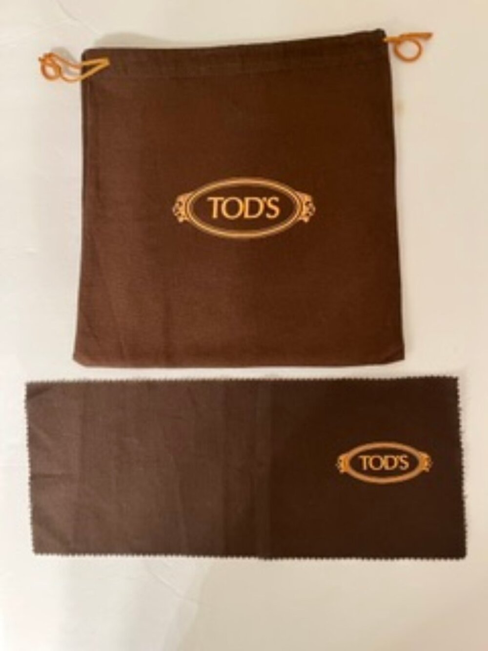 Tod’s Drawstring Cloth Dust Bag/Pouch, and Small Polishing Cloth
